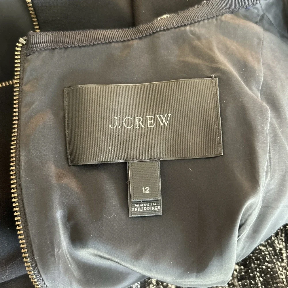 J. Crew J.Crew Dress 12 Mixed Tweed Boucle Fit Flare Flounce A-Line Midi (2)‎